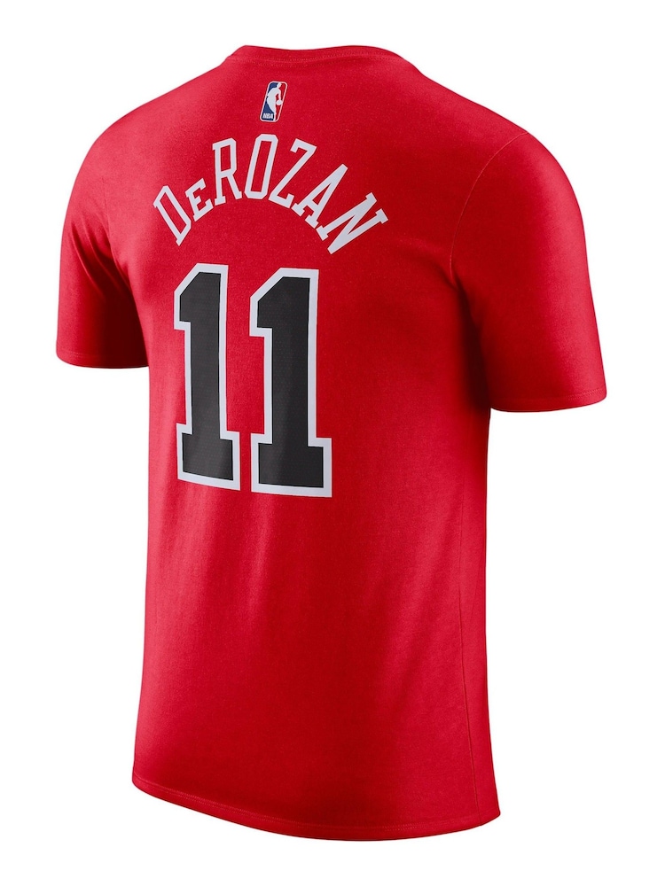 Fanatics Red NBA Chicago Bulls Icon Name And Number 100% Cotton T-Shirt - Demar DeRozen - Image 3 of 3