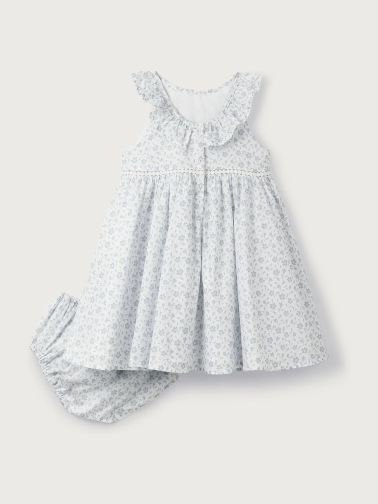 The White Company Blue Margot Floral 100% Cotton Swing Dress - Image 5 of 5