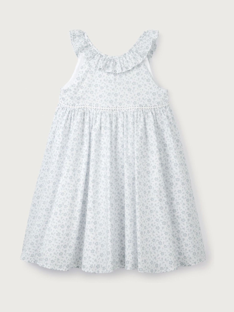 The White Company Blue Margot Floral 100% Cotton Swing Dress - Image 2 of 5