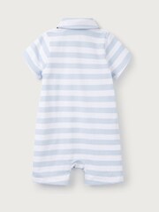 The White Company Blue Gheko Stripe 100% Cotton Romper - Image 5 of 5