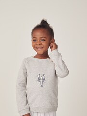 The White Company Grey Cotton Lobster 100% Cotton Sweatshirt - Image 1 of 1