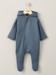 Mamas & Papas Blue Petrol Jacquard Pramsuit - Image 1 of 4