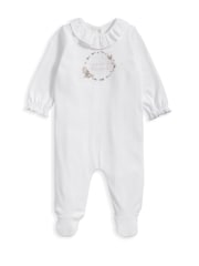 Mamas & Papas 100% Cotton Welcome to the World Embroidered White Sleepsuit - Image 2 of 3