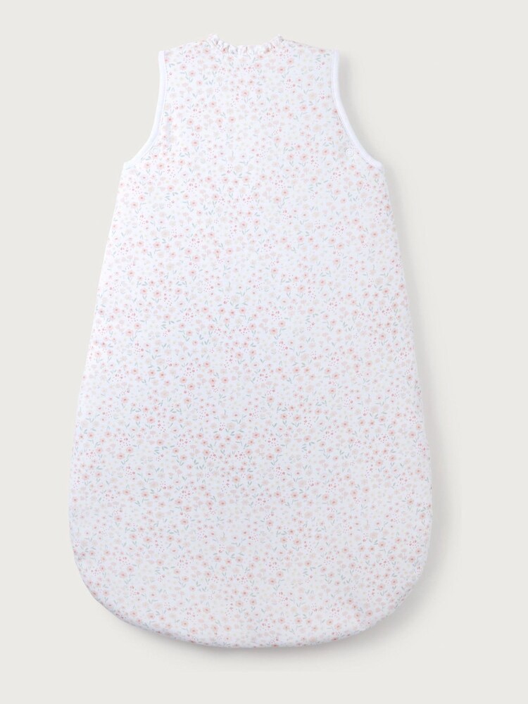 The White Company White Edie Floral Frill Wrapover Sleeping 100% Cotton White Bag - Image 4 of 4
