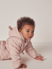 The White Company Pink Star Quilted Pramsuit - Image 3 of 6
