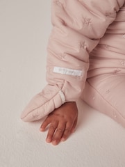 The White Company Pink Star Quilted Pramsuit - Image 4 of 6