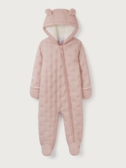 The White Company Pink Star Quilted Pramsuit - Image 5 of 6