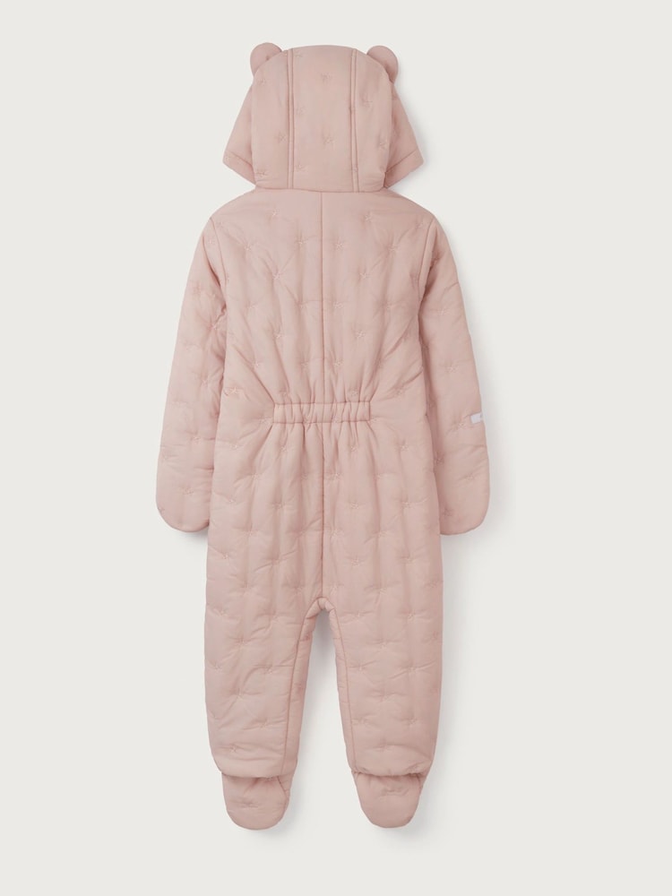 The White Company Pink Star Quilted Pramsuit - Image 6 of 6