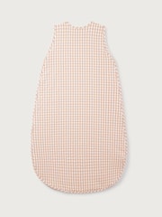 The White Company Pink Gingham Embroidered Sleeping 100% Cotton Bag 0.5Tog - Image 4 of 5