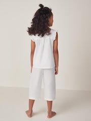 The White Company Cotton Textured Cotton Lace Trim 100% Cotton White Pyjamas - Image 2 of 6