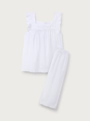 The White Company Cotton Textured Cotton Lace Trim 100% Cotton White Pyjamas - Image 5 of 6
