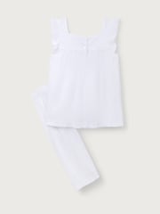 The White Company Cotton Textured Cotton Lace Trim 100% Cotton White Pyjamas - Image 6 of 6
