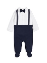 Mamas & Papas Blue Mock Braces Sleepsuit - Image 2 of 3