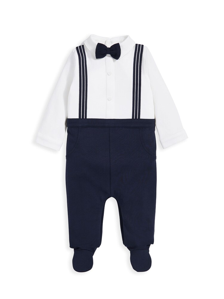 Mamas & Papas Blue Mock Braces Sleepsuit - Image 2 of 3