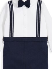 Mamas & Papas Blue Mock Braces Sleepsuit - Image 3 of 3