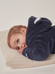 The White Company Blue Navy Fleece Romper - Image 4 of 6