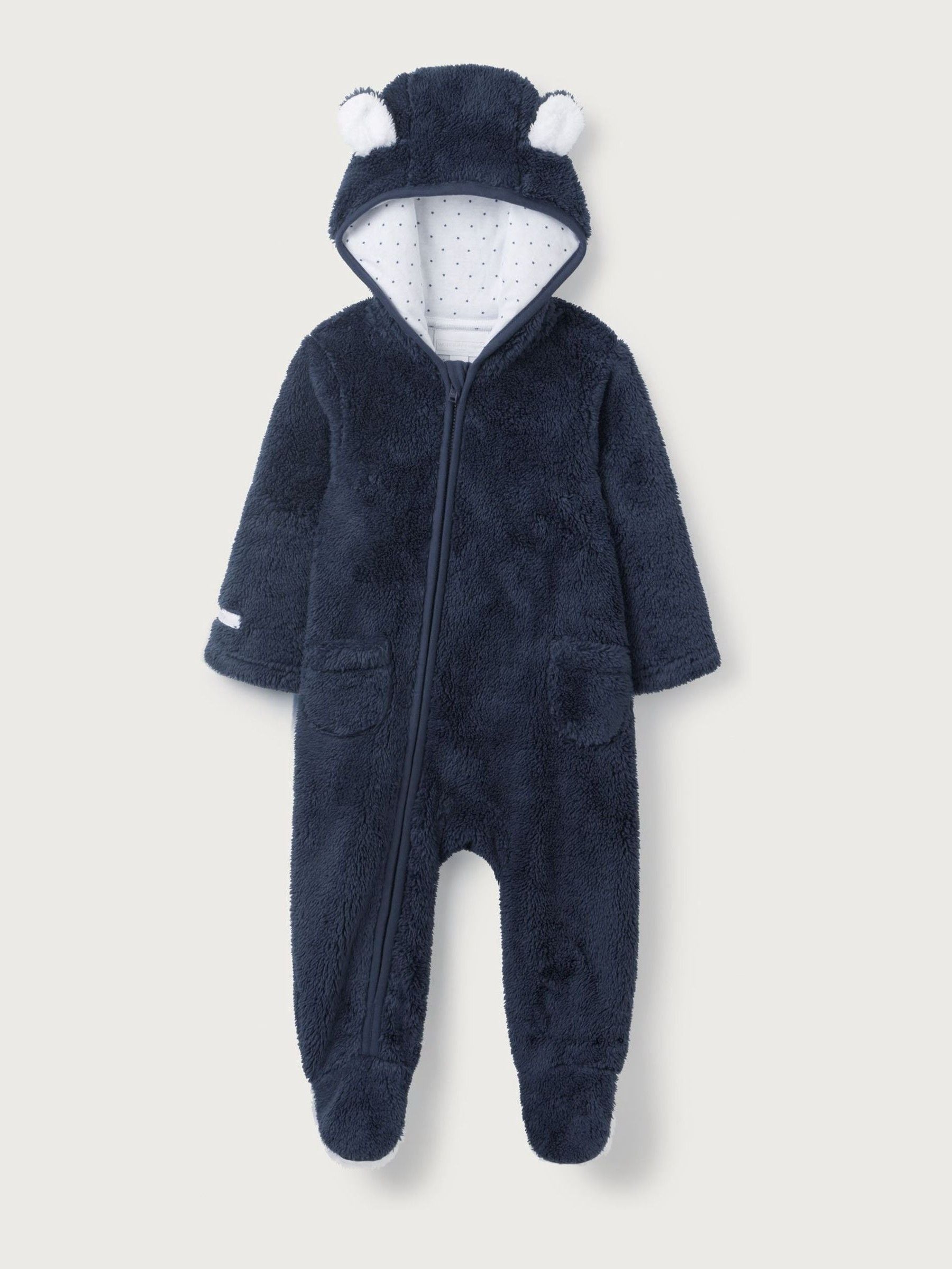 White and navy romper on sale
