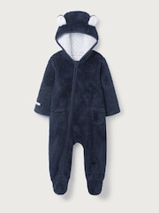 The White Company Blue Navy Fleece Romper - Image 5 of 6
