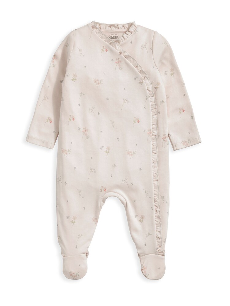 Mamas & Papas Schlafanzug aus 100 % Baumwolle mit floralem Rüschendetail in Pink - Bild 2 von 3