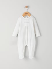 Mamas & Papas Cream Embroidered Sleepsuit - Image 1 of 3