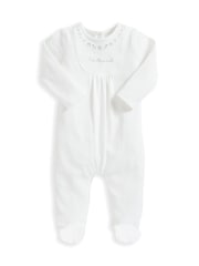 Mamas & Papas Cream Embroidered Sleepsuit - Image 2 of 3