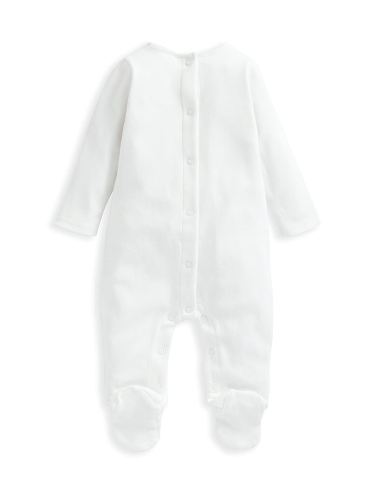 Mamas & Papas Cream Embroidered Sleepsuit - Image 3 of 3