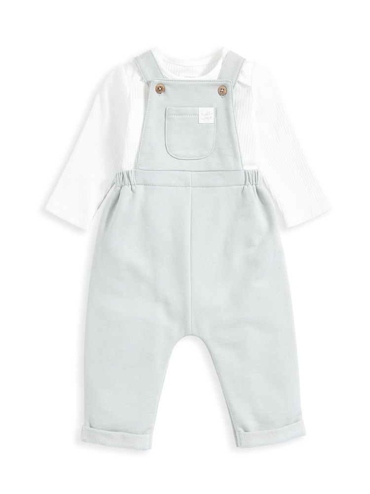 Mamas & Papas zelena 2 Pieces Komplet za potenje Dungaree - Slika 2 iz 4