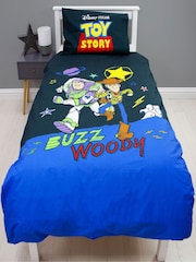 Character Light Blue Toy Story Single 100% Cotton Duvet Cover and Pillowcase Set - Image 1 of 4
