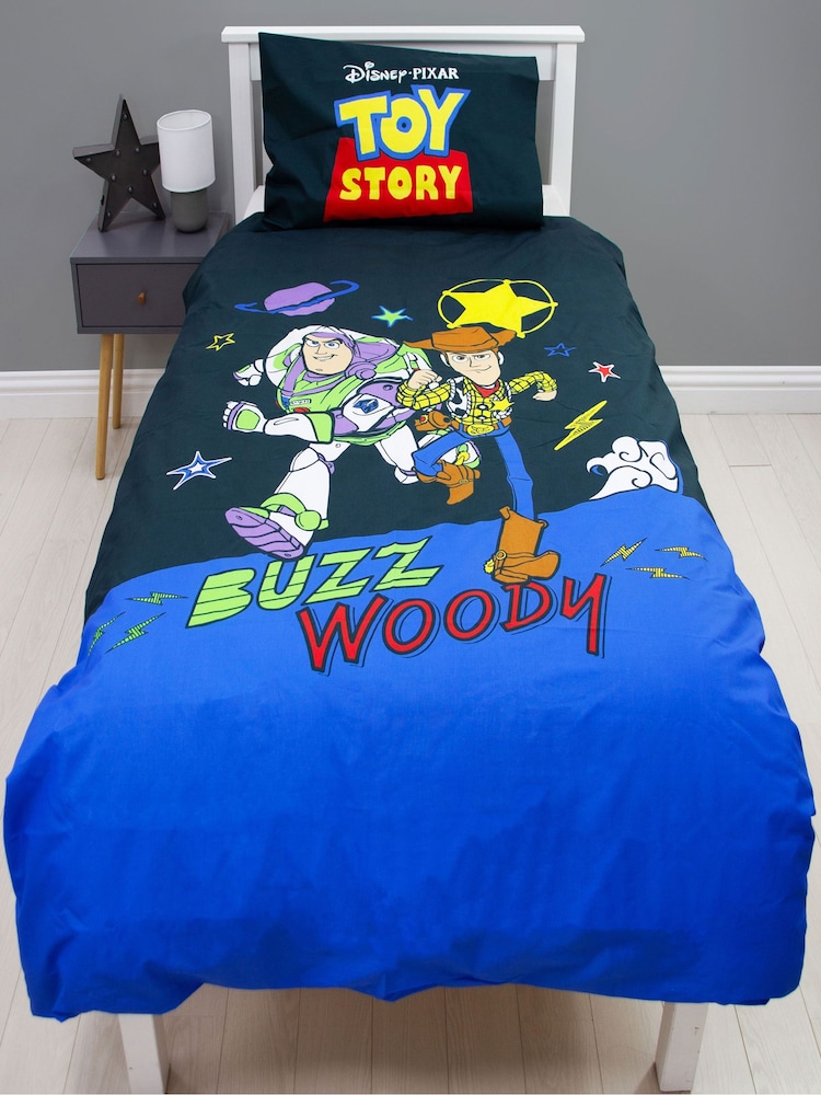 Character Light Blue Toy Story Single 100% Cotton Duvet Cover and Pillowcase Set - Image 1 of 4