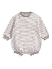 Mamas & Papas Grey Stripe Sweat Shortie Romper - Image 2 of 2