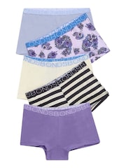 Bonds Purple Mixed Design Shortie 100% Cotton Briefs 5 Pack - Image 9 of 10