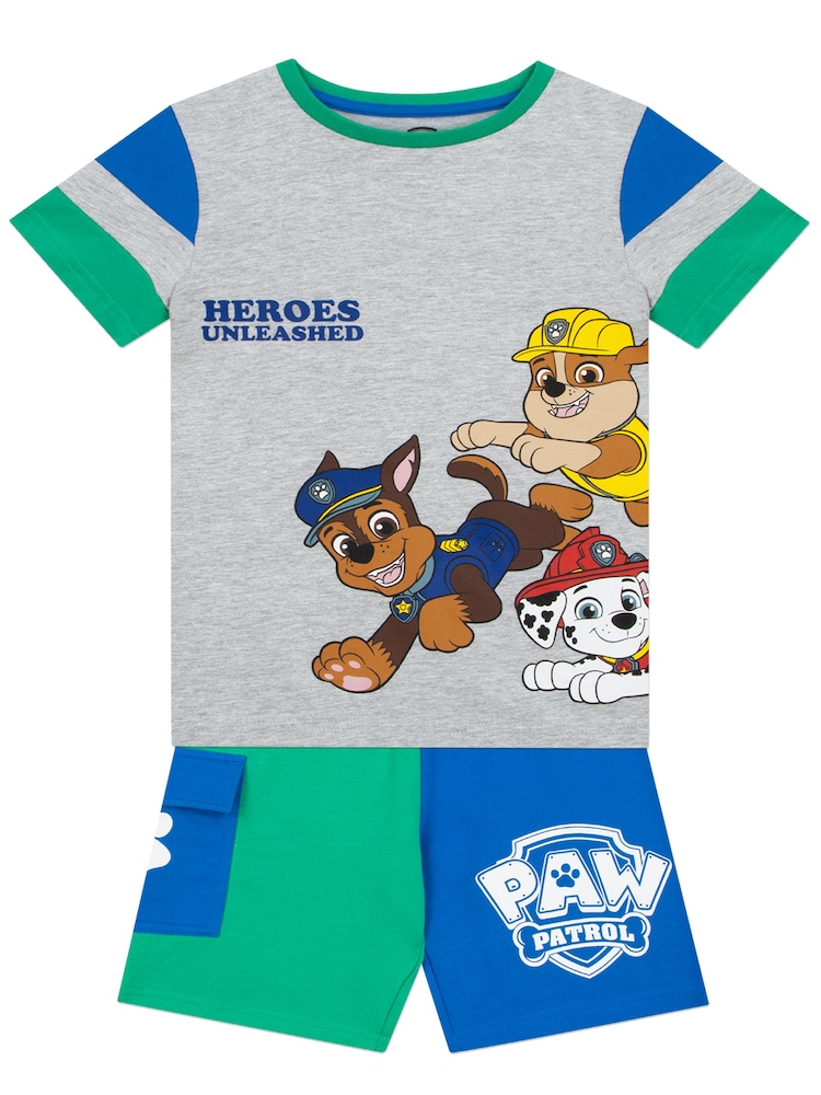 Character Grey Paw Patrol 100% Cotton T-Shirt and Shorts Set - Image 1 of 9