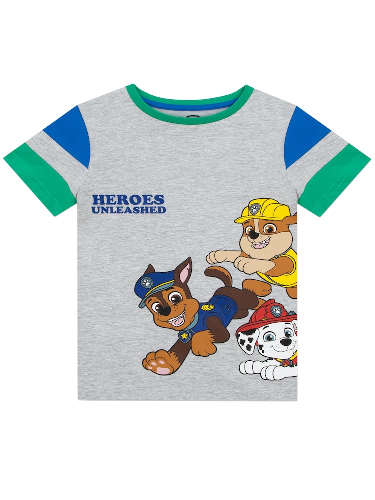 Character Grey Paw Patrol 100% Cotton T-Shirt and Shorts Set - Image 2 of 9