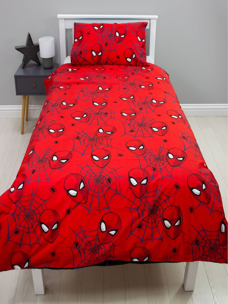 Character Blue Spiderman Single 100% Cotton Duvet Cover and Pillowcase Set - Image 2 of 4