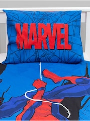 Character Blue Spiderman Single 100% Cotton Duvet Cover and Pillowcase Set - Image 3 of 4