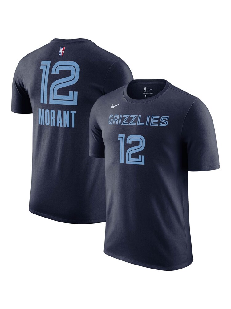 Fanatics Blue NBA Memphis Grizzlies Icon Name & Number 100% Cotton T-Shirt - Ja Morant - Image 1 of 3