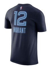 Fanatics Blue NBA Memphis Grizzlies Icon Name & Number 100% Cotton T-Shirt - Ja Morant - Image 3 of 3