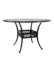 Charles Bentley Black Garden Cast Aluminium 4 Seater Outdoor Dining Set - Image 6 of 6