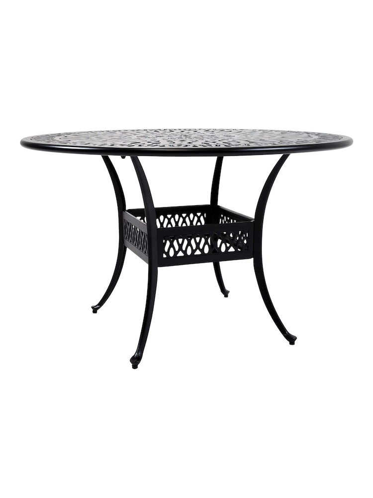 Charles Bentley Black Garden Cast Aluminium 4 Seater Outdoor Dining Set - Image 6 of 6
