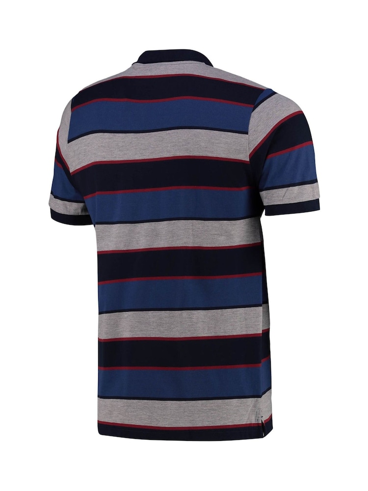 Nike Dark Blue Barcelona Yarn Dye Stripe Polo Shirt - Image 3 of 3 Nike Dark Blue Barcelona Yarn Dye Stripe Polo Shirt - Image 3 of 3