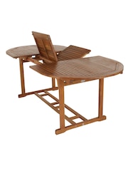 Charles Bentley Natural Garden Acacia Hardwood Oval Extendable Table - Image 1 of 5