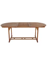Charles Bentley Natural Garden Acacia Hardwood Oval Extendable Table - Image 2 of 5