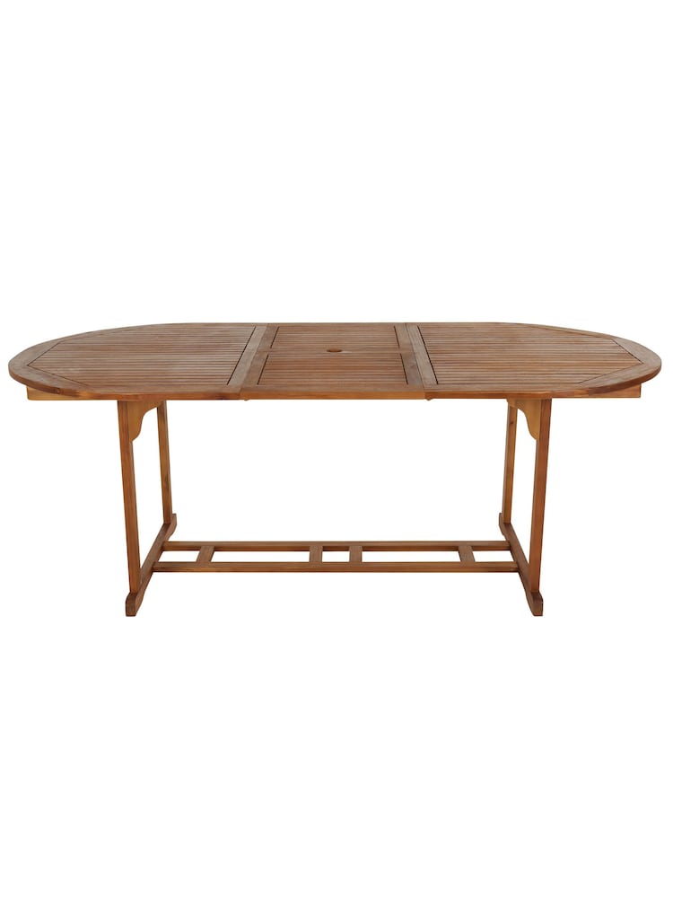Charles Bentley Natural Garden Acacia Hardwood Oval Extendable Table - Image 2 of 5