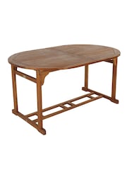 Charles Bentley Natural Garden Acacia Hardwood Oval Extendable Table - Image 3 of 5