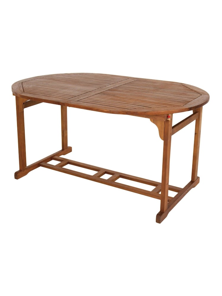 Charles Bentley Natural Garden Acacia Hardwood Oval Extendable Table - Image 6 of 6