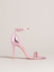 Ted Baker Pink Helenni Crystal Strap Heeled Sandals - Image 1 of 5