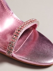 Ted Baker Pink Helenni Crystal Strap Heeled Sandals - Image 4 of 5