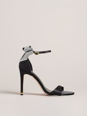 Ted Baker Black Hemary Satin Crystal Bow Back Sandals - Image 1 of 5