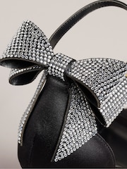 Ted Baker Black Hemary Satin Crystal Bow Back Sandals - Image 4 of 5