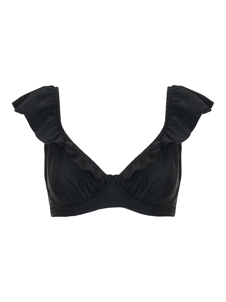 Zwart - Pour Moi Bermuda Padded Underwired Bikini Top - Image 4 of 5
